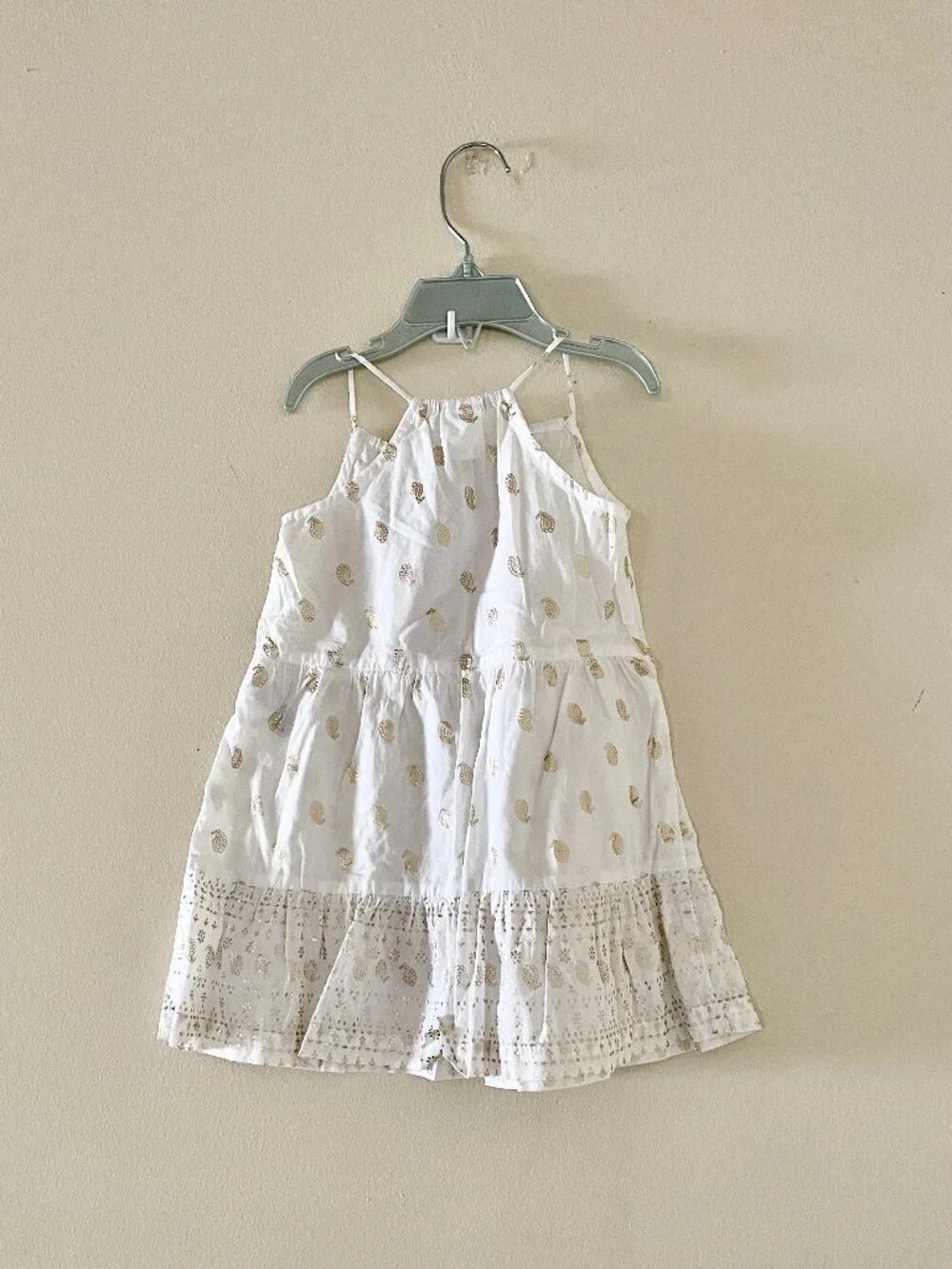 Carter's Summer Dress For 18 months Toddler with gold print design